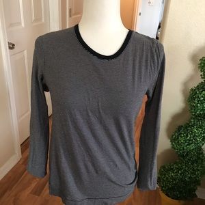 Blue and white striped tunic